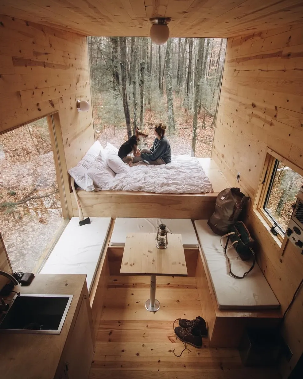 Bedroom nook overlooking the forest